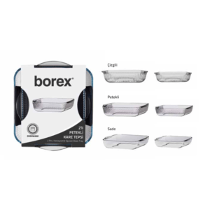 2'Li Köşeli Cam Kek Kalıbı